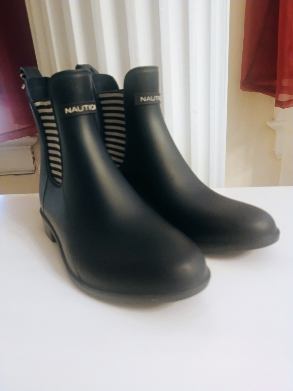 Nautica Women's Black Chelsea Rain Boots
